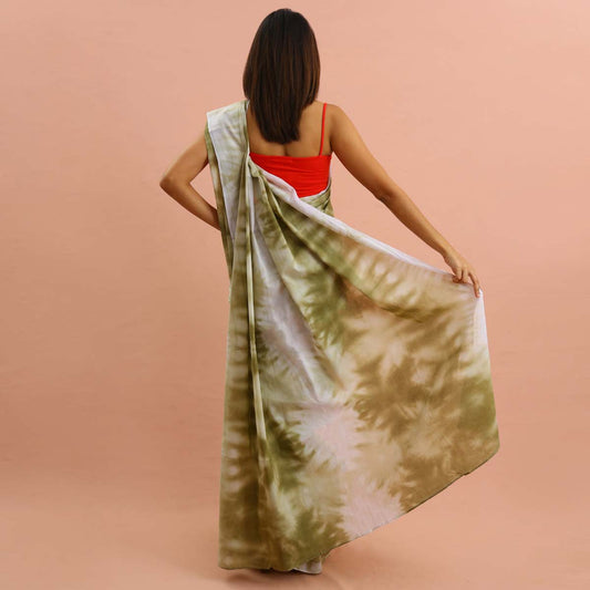 Mossy Shibhori Itajime Tie Dye Saree
