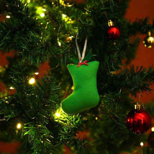 Grinch Green Felt Stocking Ornament