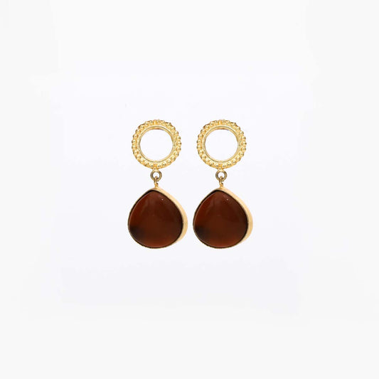 Burnt Brown Motif Earrings