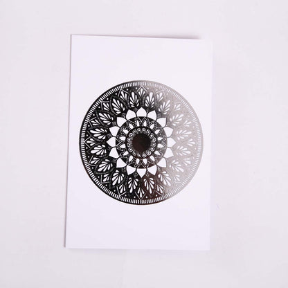 Silver Foil Lazy Daisy Mandala Card