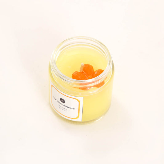 Vanilla Paradise Flower Glass Candle