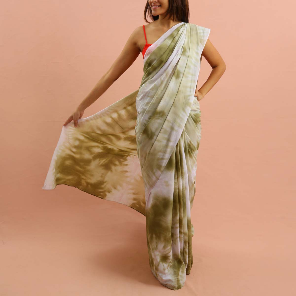 Mossy Shibhori Itajime Tie Dye Saree