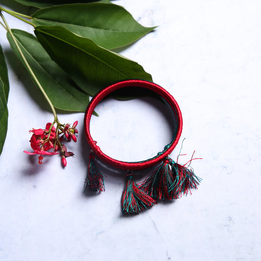 Red and Green Tassel Bangles