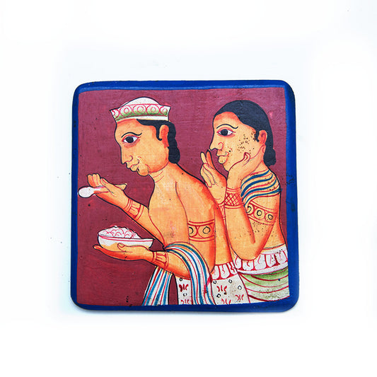 Couple Traditional Wooden Coaster