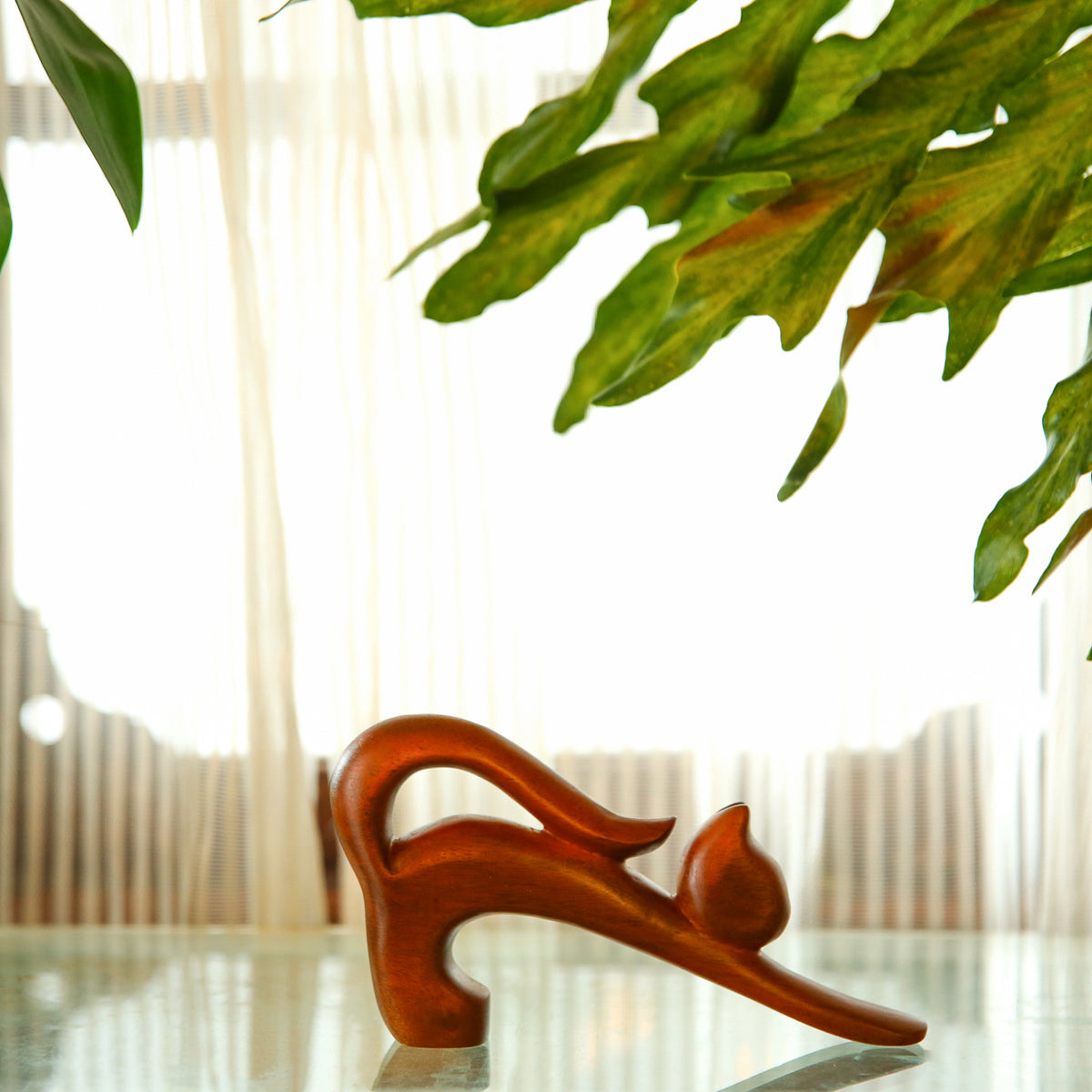 Stretching Cat Statue