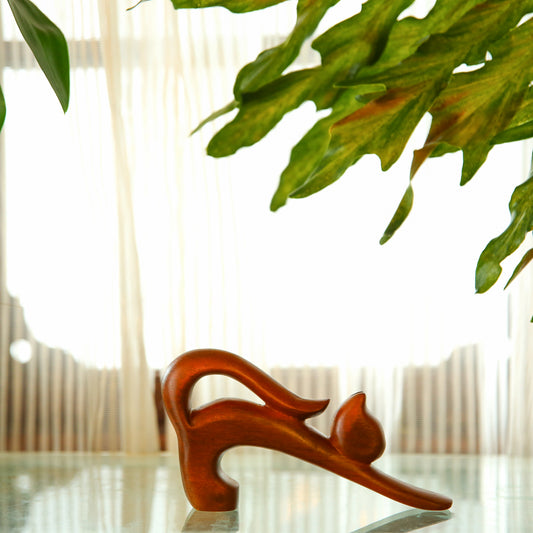 Stretching Cat Statue
