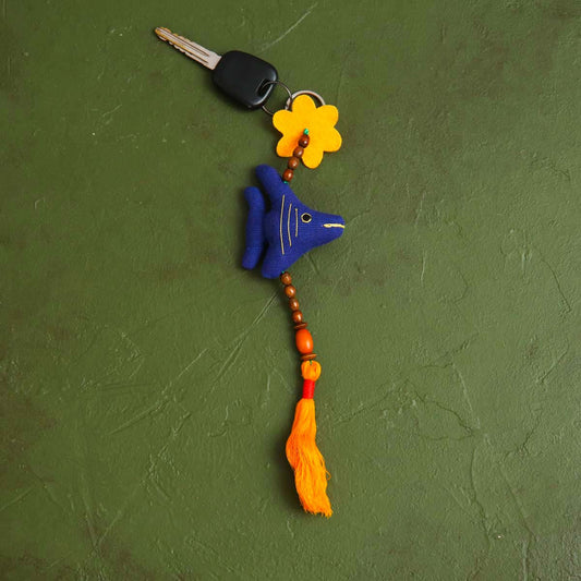 Blue Angel Fish Handloom Key Tag