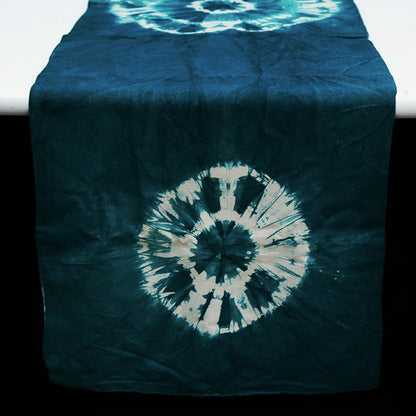 Blue Hues Tie-Dye Table Runner