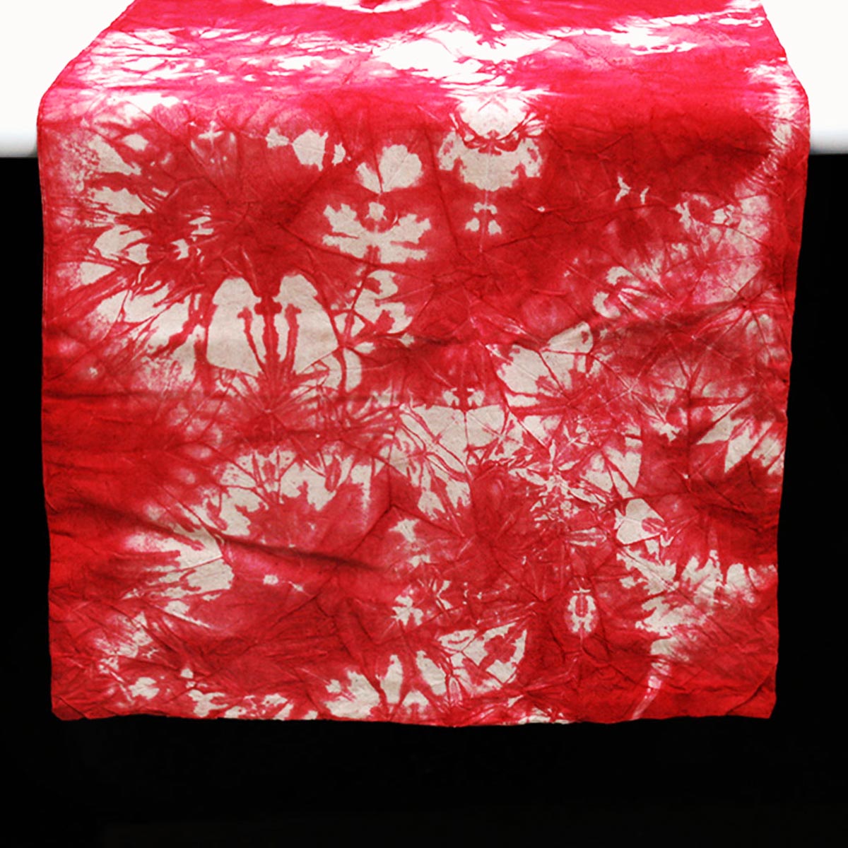 Red Poppy Tie-Dye Table Runner