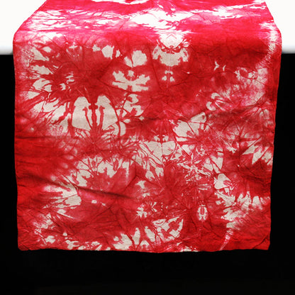 Red Poppy Tie-Dye Table Runner