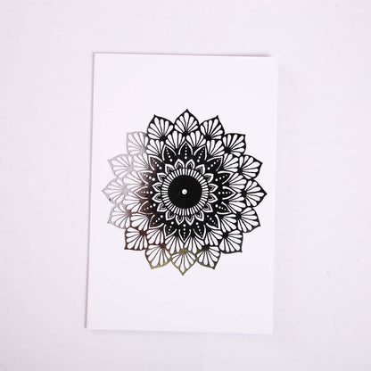 Silver Foil Daffodil Mandala Card