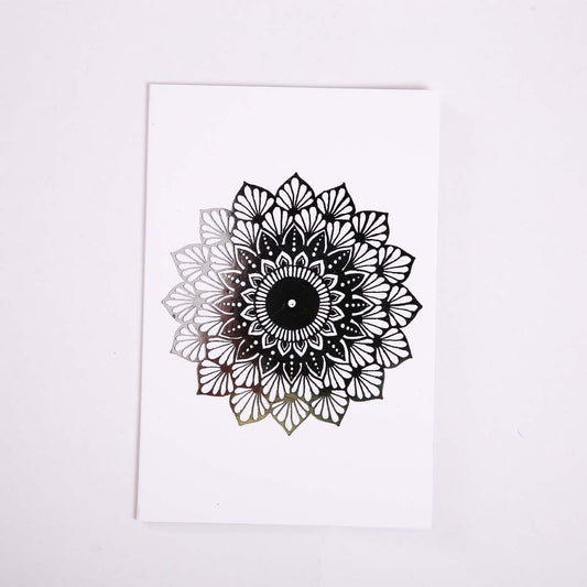 Silver Foil Daffodil Mandala Card