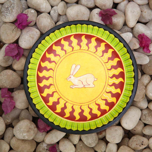 Rabbit On The Moon Wooden Decorative Plate