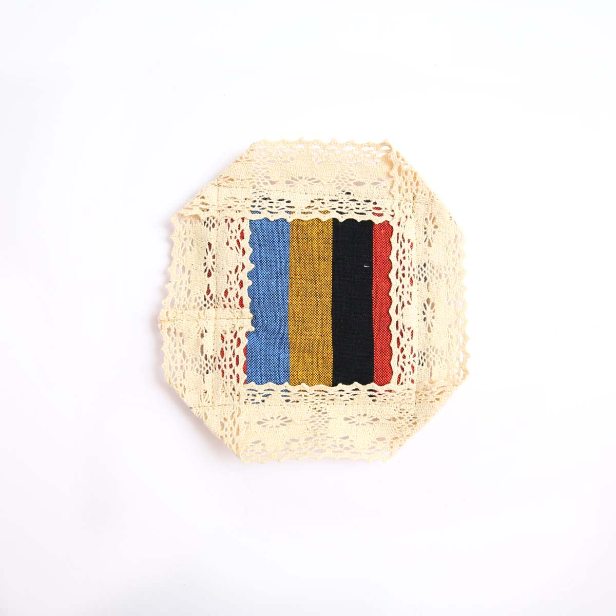 Striped Handloom & Lace Coaster