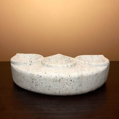White Triple Stone Oil Lamp
