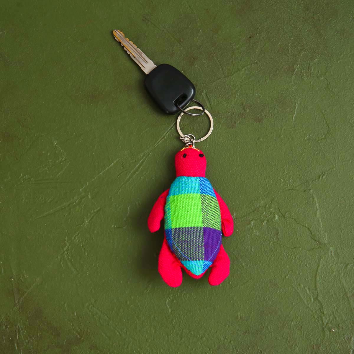 Turtle Handloom Key Tag