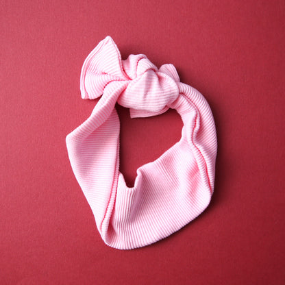 Pink Ribbed Baby Bow Knot Headband