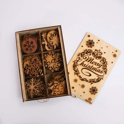 Wooden Christmas Tree Decor Set