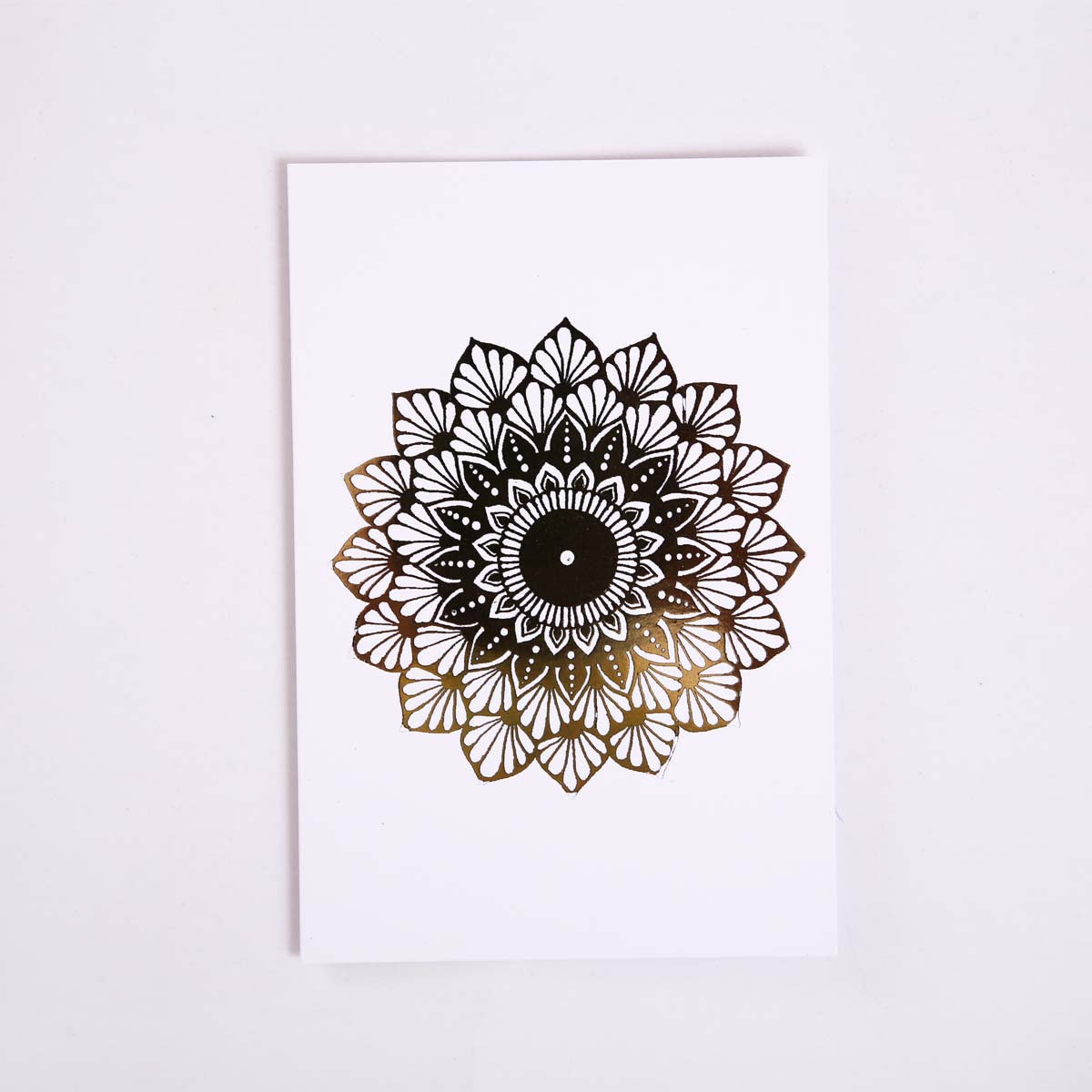Gold Foil Daffodil Mandala Card