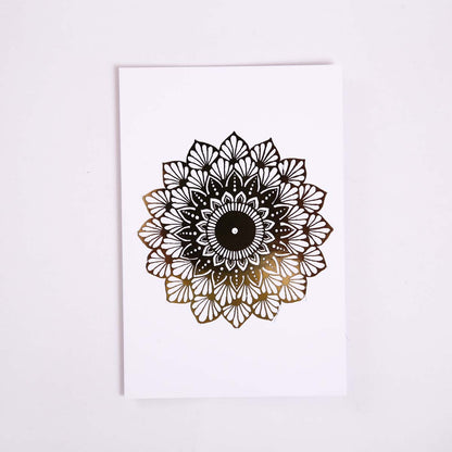 Gold Foil Daffodil Mandala Card
