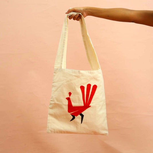 Red Peacock Burma Tote