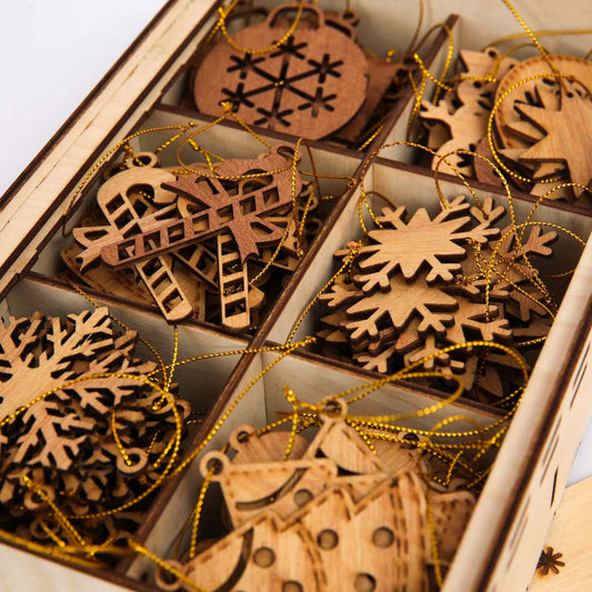 Wooden Christmas Tree Decor Set