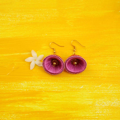 Pink Rose Jhumka Earrings