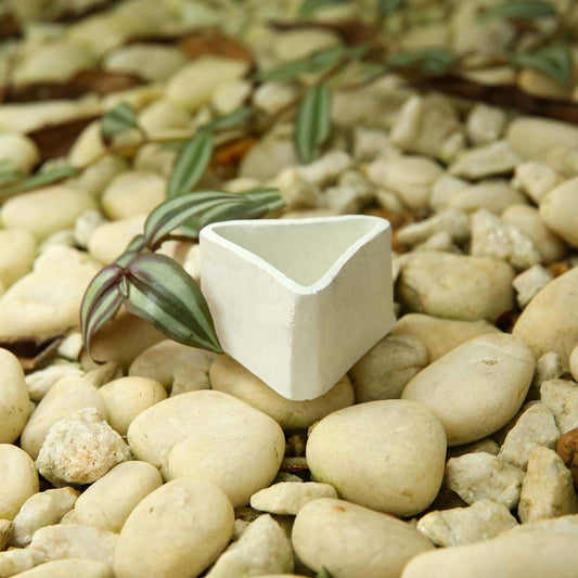White Triangle Planter