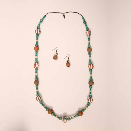 Spearmint Beaded Necklace &amp; Matching Jewellery Set