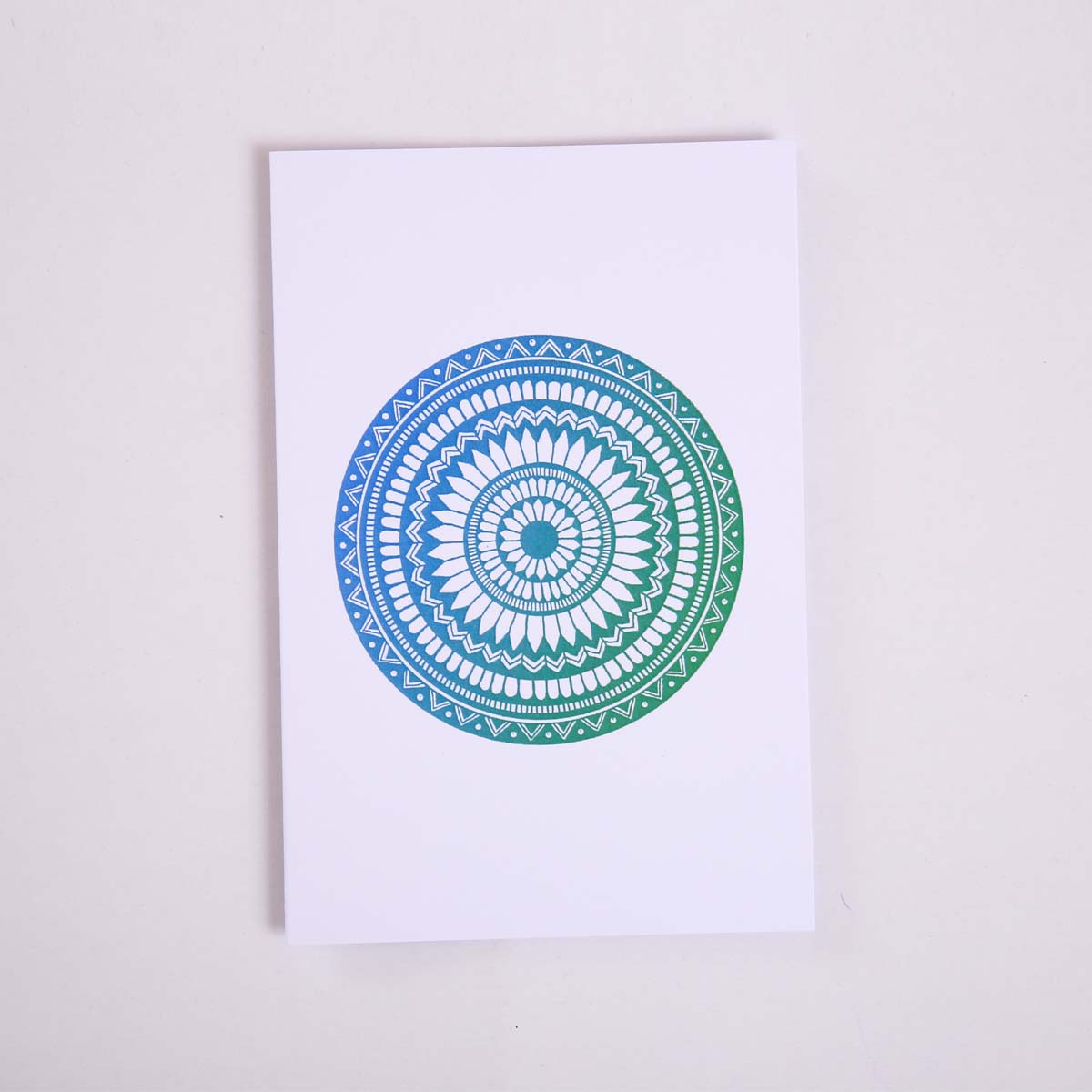 Blue & Green Shaded Lola Mandala Card