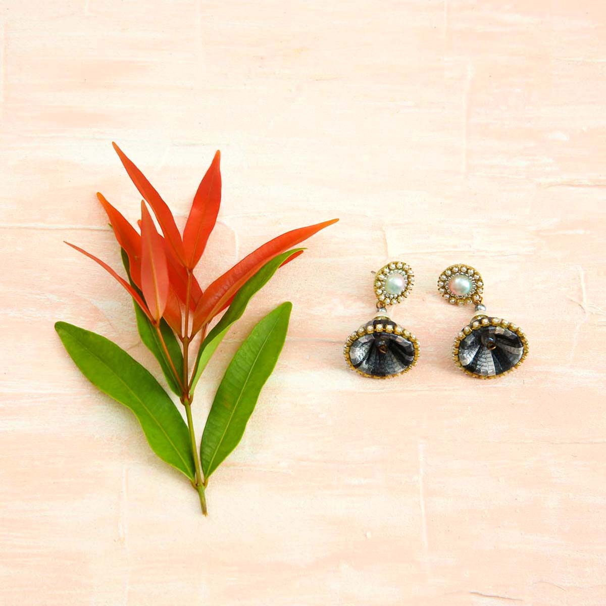 Graphite Jhumka Earrings