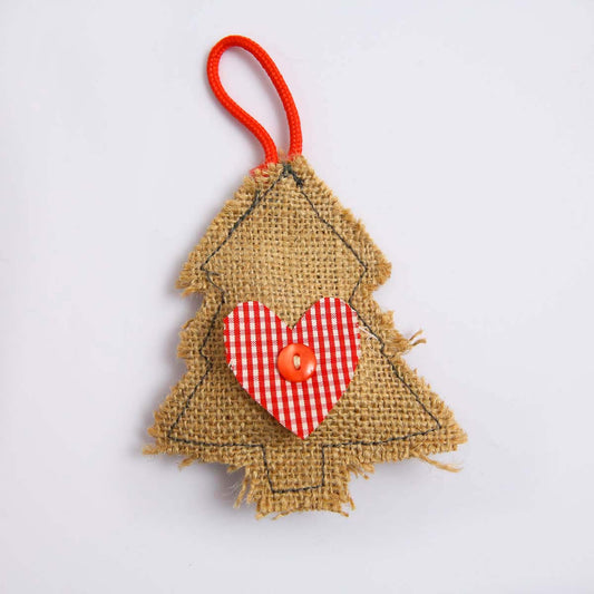Burlap Christmas Tree Ornament