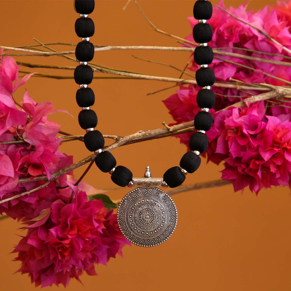 Charcoal Mandala Necklace