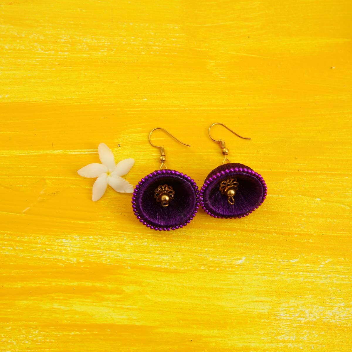 Violet Jhumka Earrings