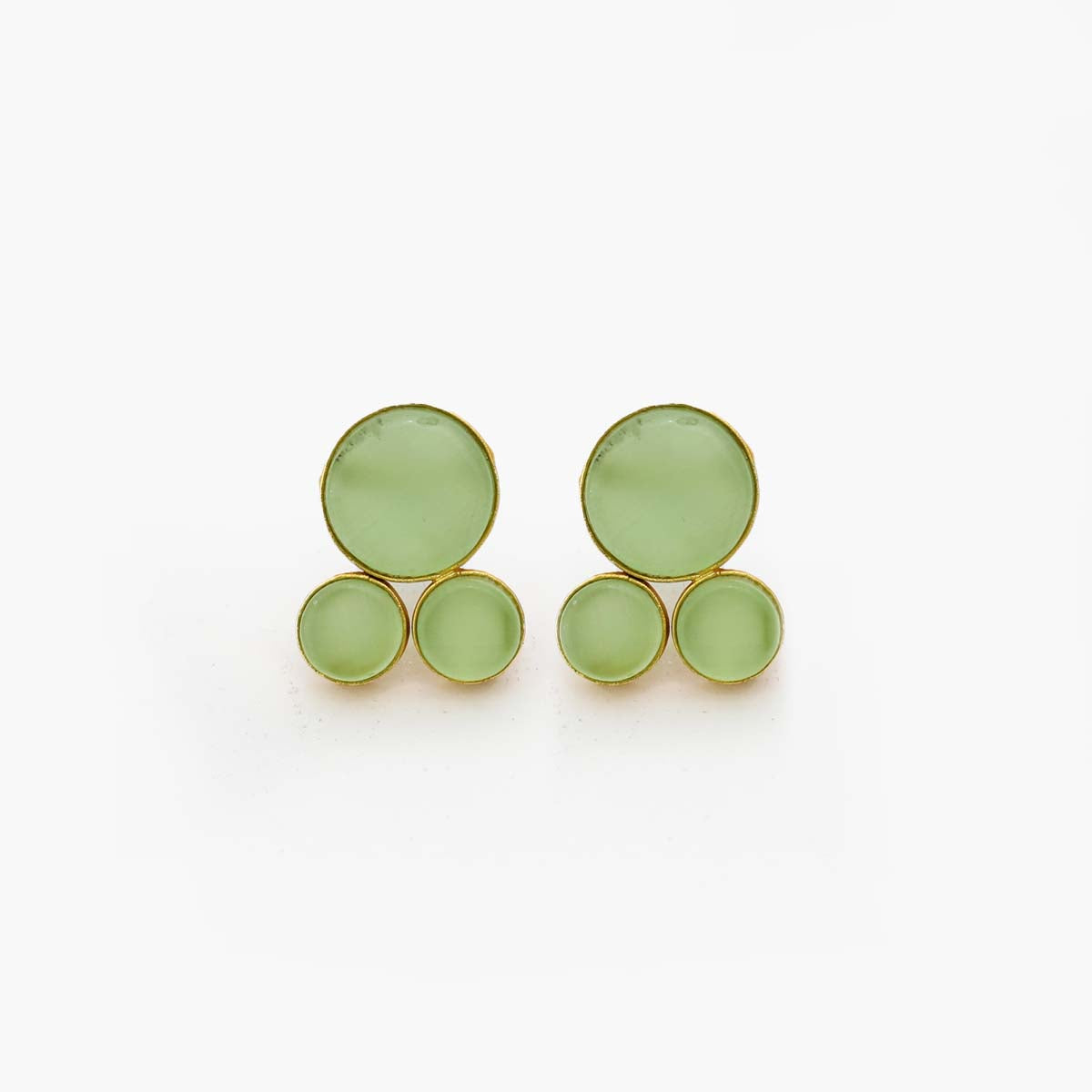 Moss Agate Dotted Earrings