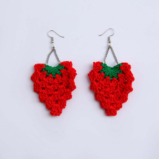 Strawberry Crochet Earrings