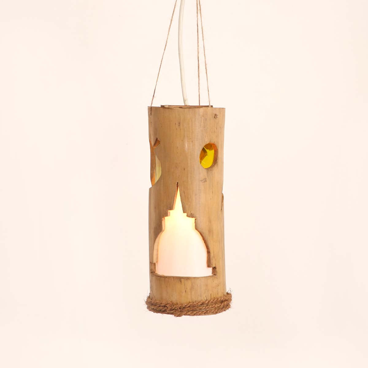 Bamboo Temple Silhouette Lantern