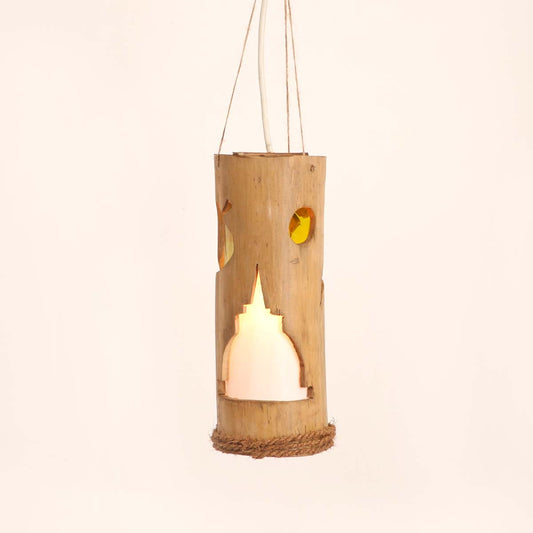 Bamboo Temple Silhouette Lantern