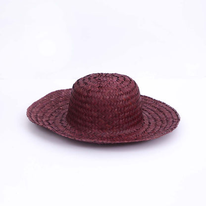 Burgundy Straw Hat