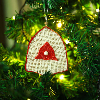 Burlap Christmas Ornament Set