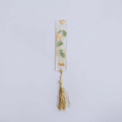White Floral Resin Bookmark