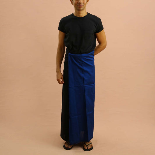 Black &amp; Royal Blue Handloom Sarong