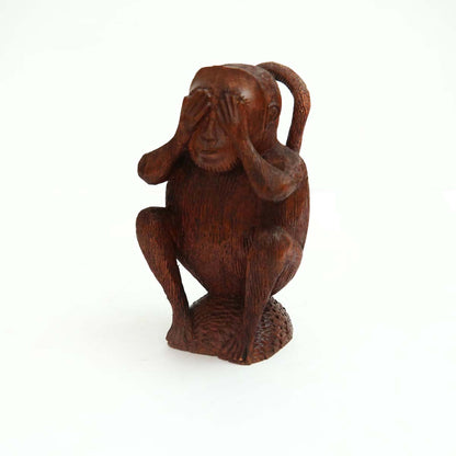 See No Evil Wooden Statue