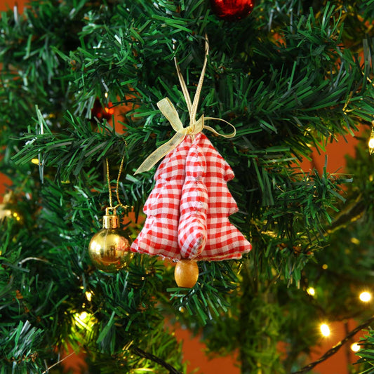 Red Checked Tree Ornament