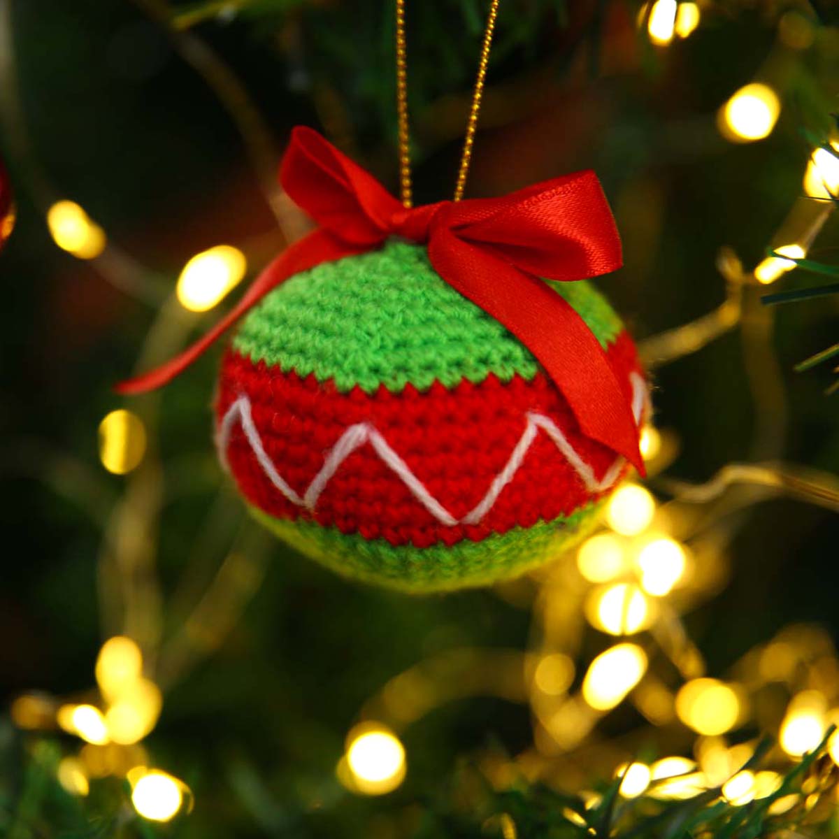 Green Crochet Christmas Bauble