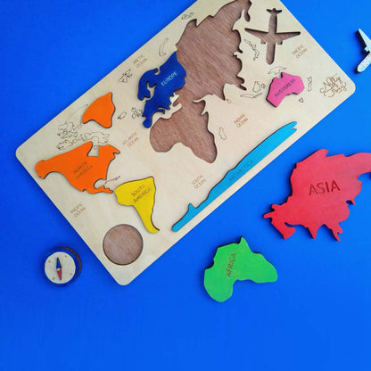 Wooden World Map Puzzle