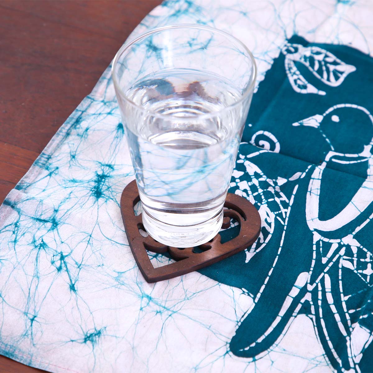 Decorative Wooden Heart Coaster Set