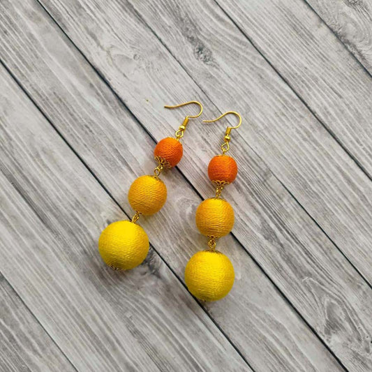 Yellow Blue Drop Earrings