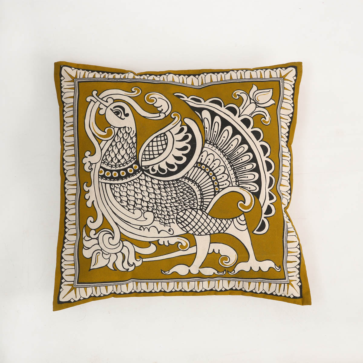 Mustard Swan Cushion Cover