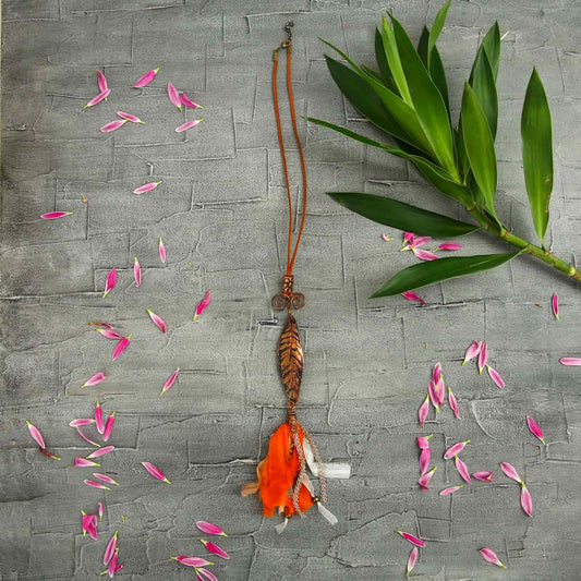 Orange Brass Necklace